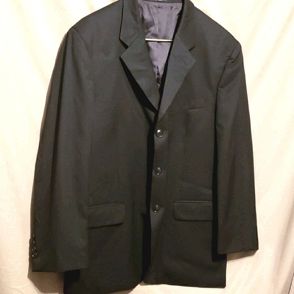 MEN JONES NEW YORKBLACK WOOL MENS BLAZER SZ 48